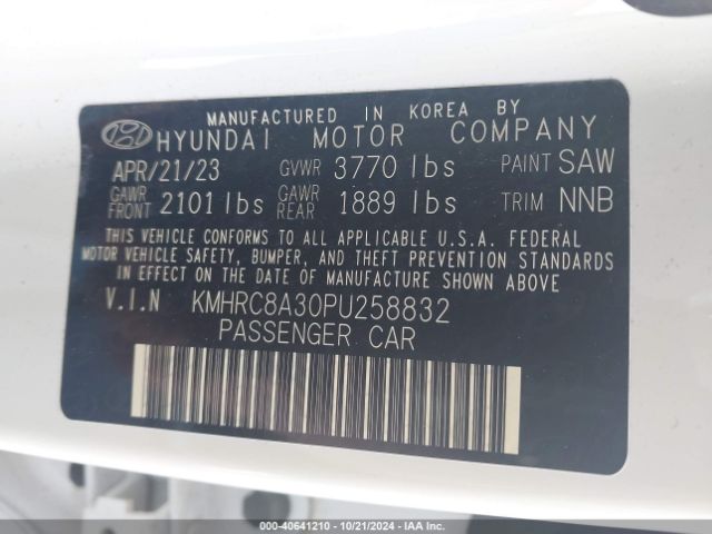 KMHRC8A30PU258832 Hyundai Venue Sel