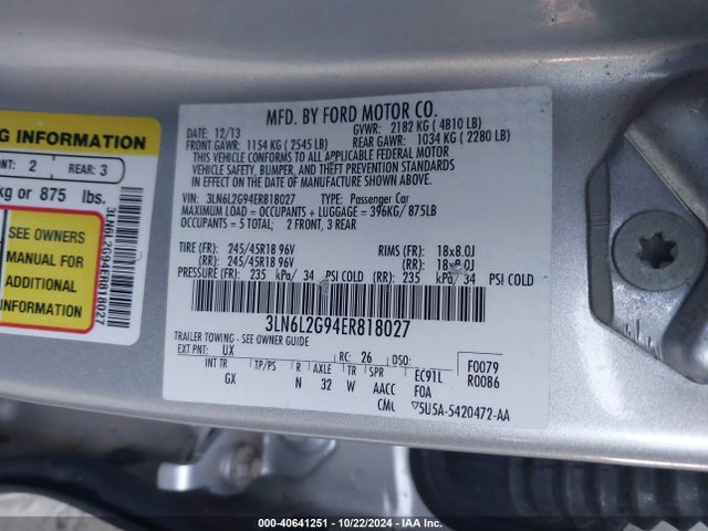 3LN6L2G94ER818027 Lincoln MKZ