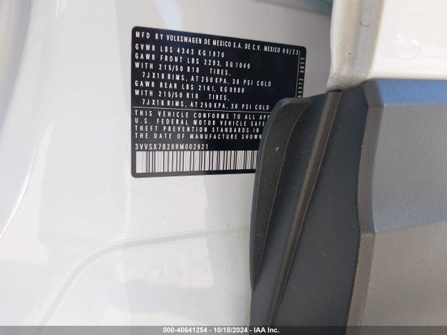 3VVSX7B28RM002621 Volkswagen Taos 1.5t Se