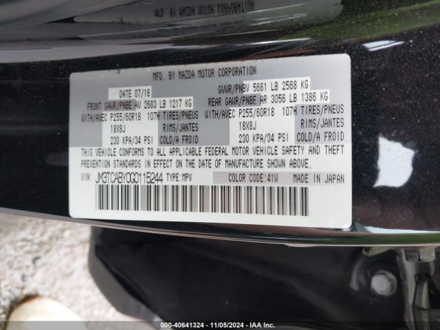 JM3TCABY0G0115244 Mazda CX-9 SPORT