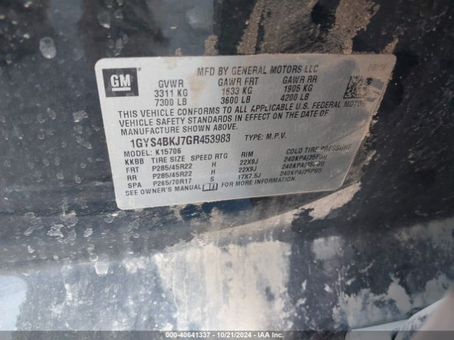 2016 CADILLAC ESCALADE 1GYS4BKJ7GR453983 Photo 8