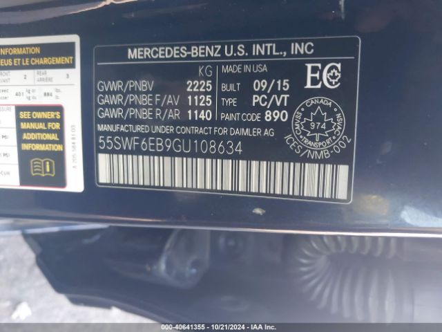 55SWF6EB9GU108634 Mercedes-Benz C 450 Amg 4matic
