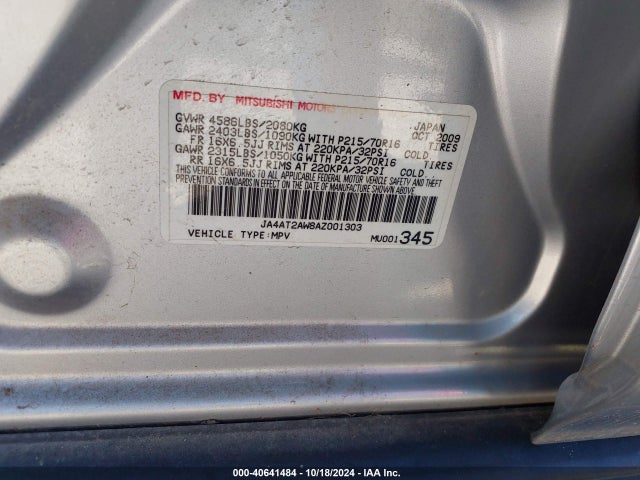 2010 MITSUBISHI OUTLANDER JA4AT2AW8AZ001303 Photo 8