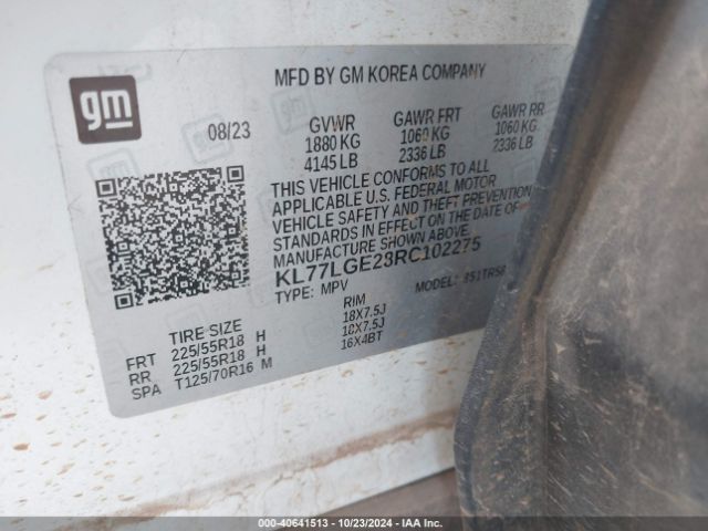 KL77LGE28RC102275 Chevrolet Trax Fwd 1rs