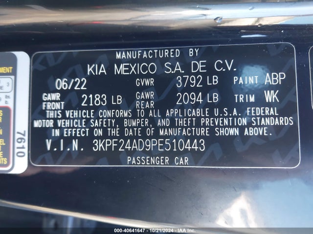 KIA Forte Lxs 2023 3KPF24AD9PE510443 Image 9
