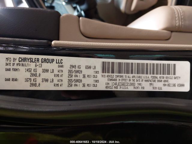 1C4RJECG6EC212093 Jeep Grand Cherokee Overland