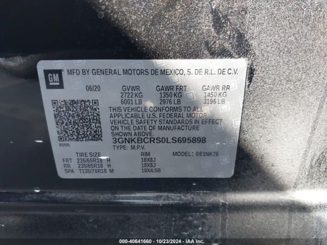3GNKBCRS0LS695898 Chevrolet Blazer Fwd 2lt