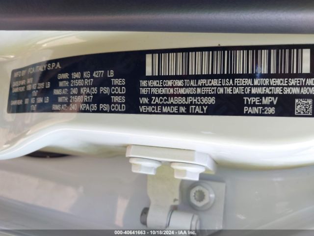 ZACCJABB8JPH33696 Jeep Renegade Latitude Fwd
