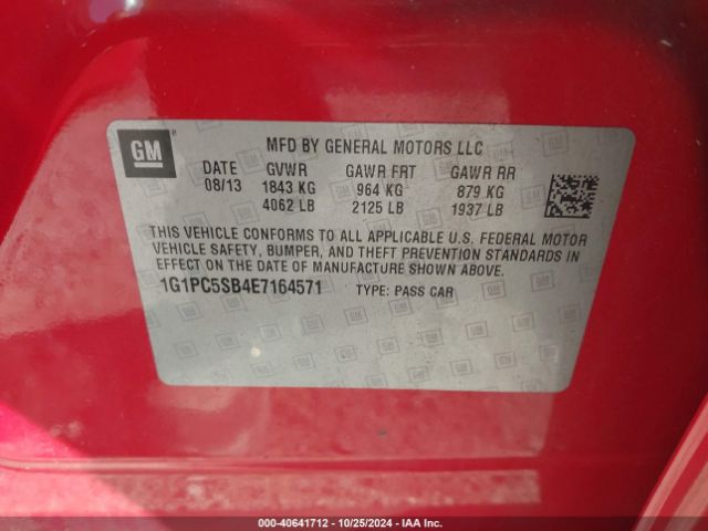 1G1PC5SB4E7164571 Chevrolet Cruze 1lt Auto