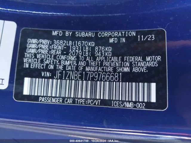 JF1ZNBE17P9766681 Toyota Gr86 Premium