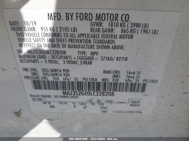 Ford Ecosport Se 2020 MAJ3S2GE0LC328208 Image 9