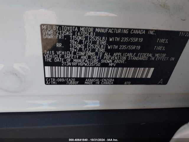Toyota Rav4 Limited 2023 2T3N1RFV6PW335750 Image 9