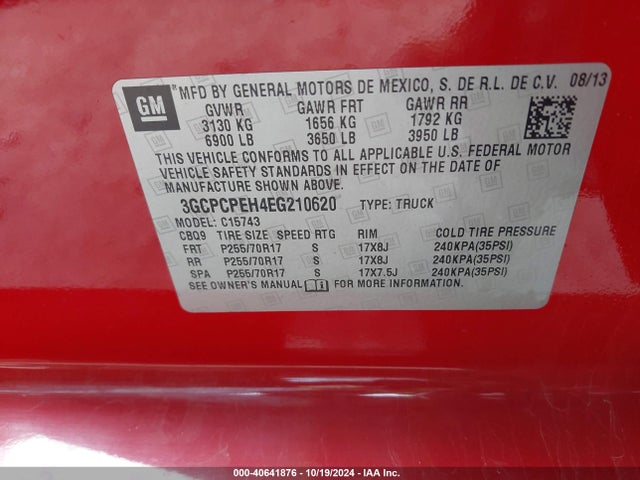 3GCPCPEH4EG210620 Chevrolet Silverado 1500 Work Truck 2wt