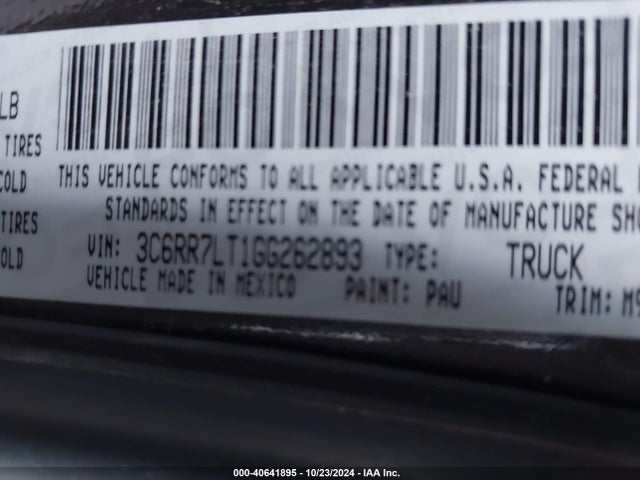 RAM 1500 Big Horn 2016 3C6RR7LT1GG262893 Image 9