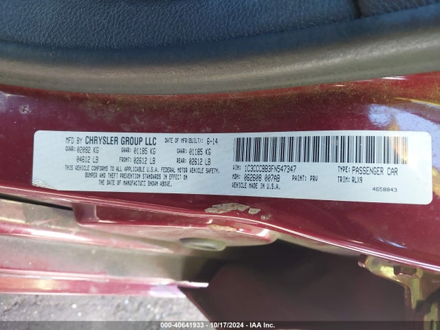Chrysler 200 S 2015 1C3CCCBB3FN547347 Image 9