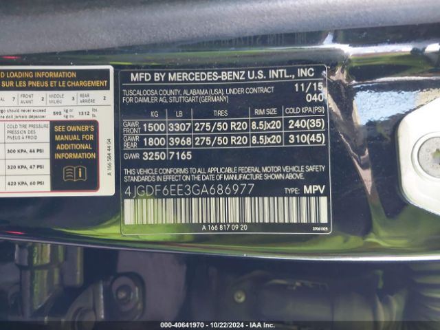 4JGDF6EE3GA686977 Mercedes-Benz Gl 450 4matic