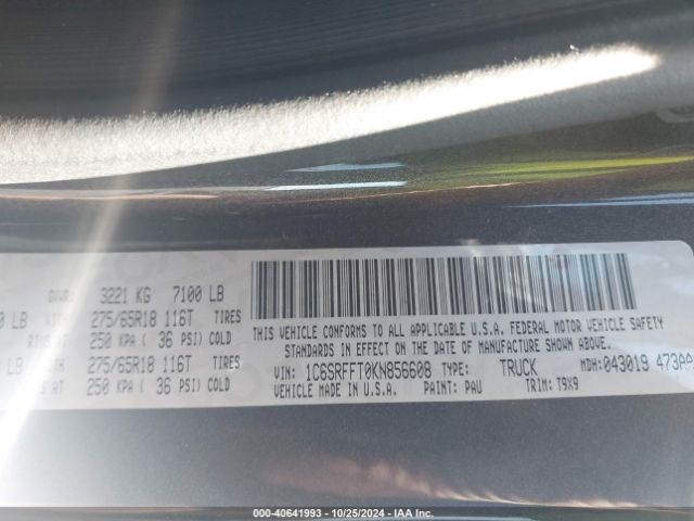 1C6SRFFT0KN856608 RAM 1500 Big Horn/lone Star  4x4 5'7 Box