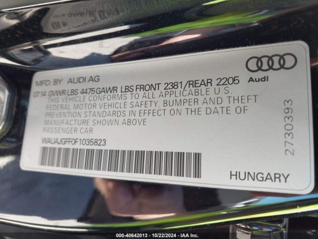 WAUAJGFF0F1035823 Audi A3 2.0 Tdi Premium