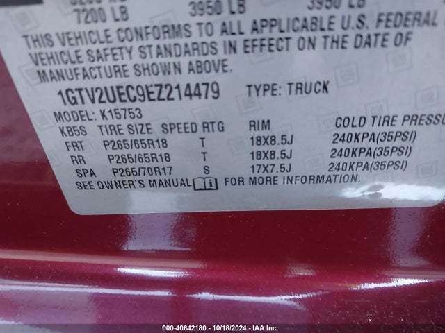 GMC Sierra 1500 Sle 2014 1GTV2UEC9EZ214479 Image 9