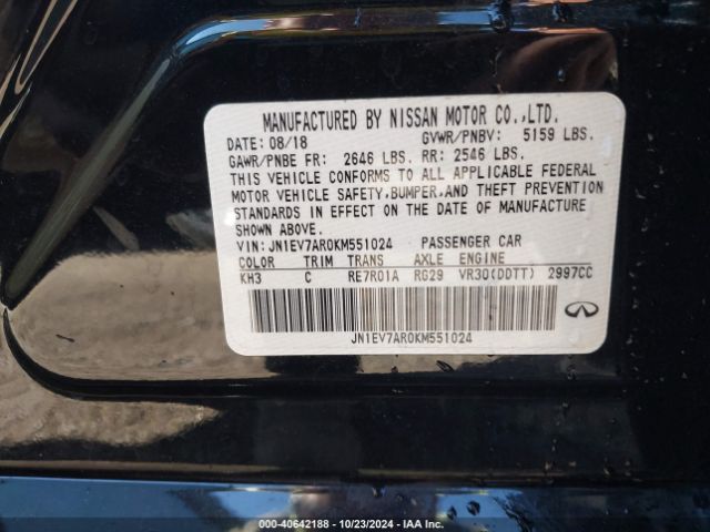 JN1EV7AR0KM551024 Infiniti Q50 3.0t Luxe