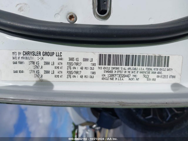 RAM 1500 Tradesman 2014 1C6RR7FT3ES264467 Image 9