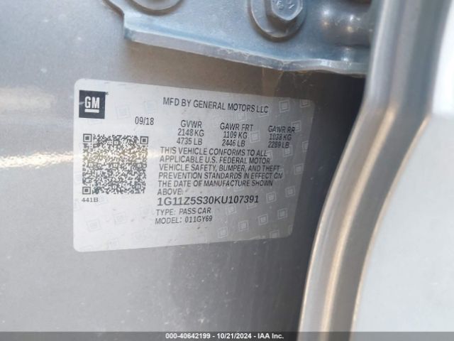 1G11Z5S30KU107391 Chevrolet IMPALA LT