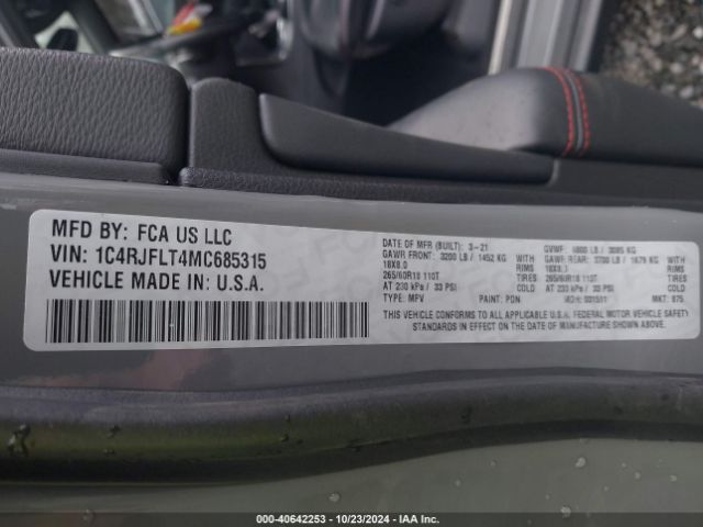 1C4RJFLT4MC685315 Jeep Grand Cherokee Trailhawk 4x4