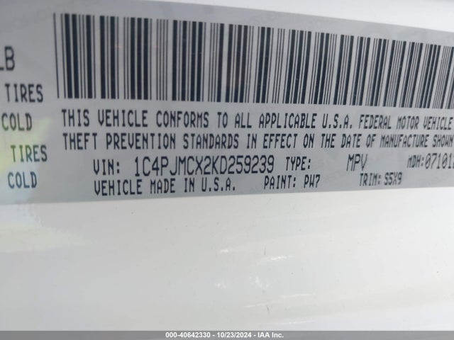 1C4PJMCX2KD259239 Jeep Cherokee Latitude 4x4