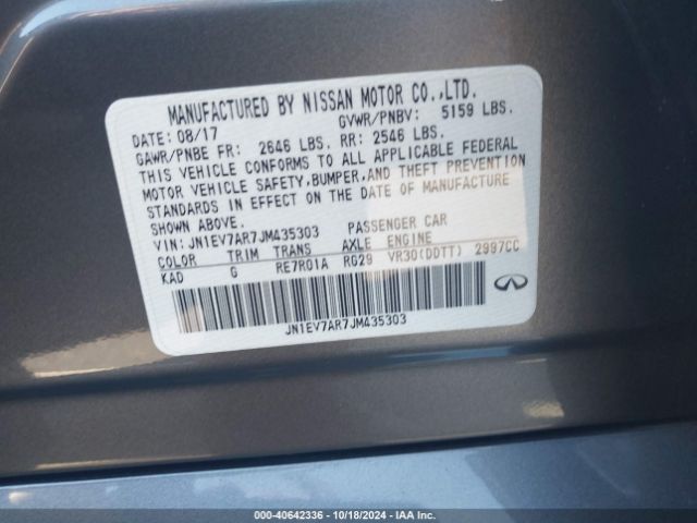JN1EV7AR7JM435303 Infiniti Q50 3.0t Luxe
