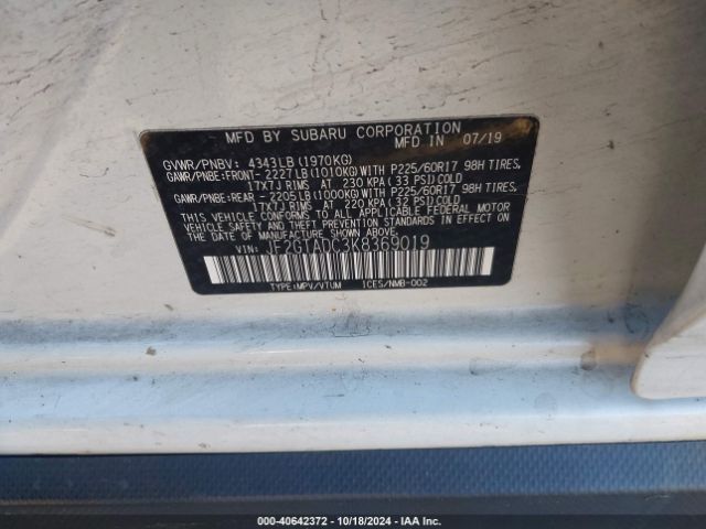 JF2GTADC3K8369019 Subaru Crosstrek 2.0i Premium