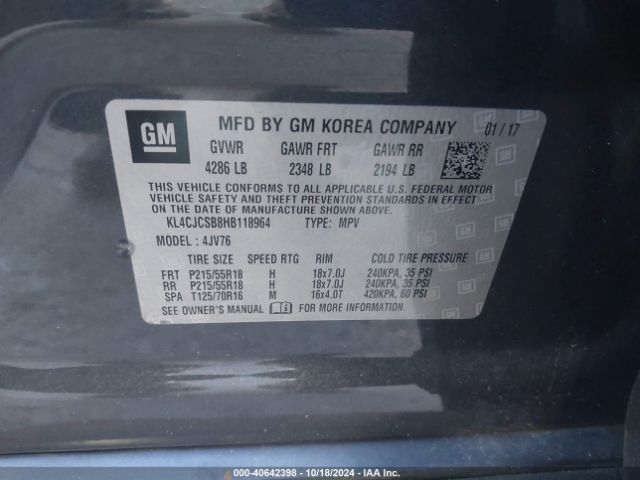 KL4CJCSB8HB118964 Buick Encore Essence