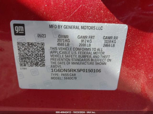 1G6DN5RK5P0150106 Cadillac Ct5 Premium Luxury