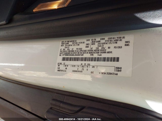 Ford Transit-350 Cargo Van 2020 1FTBW3XG8LKA54120 Image 9