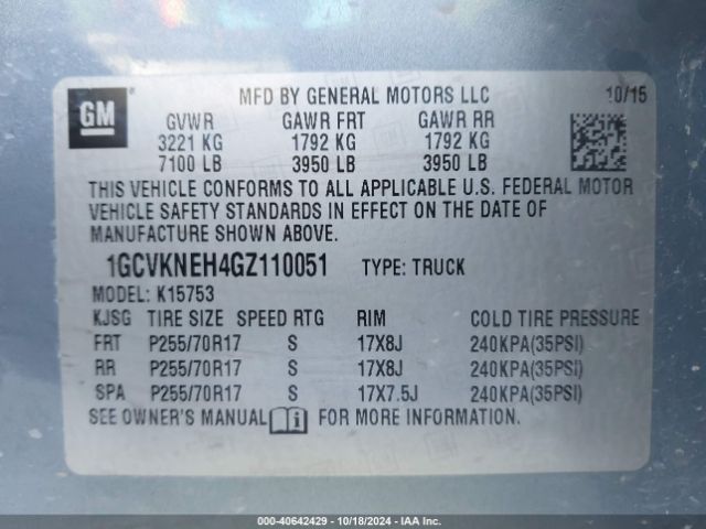 1GCVKNEH4GZ110051 Chevrolet Silverado 1500 Ls