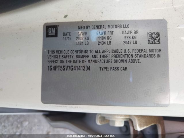 1G4PT5SV7G4141304 Buick Verano Premium Turbo Group
