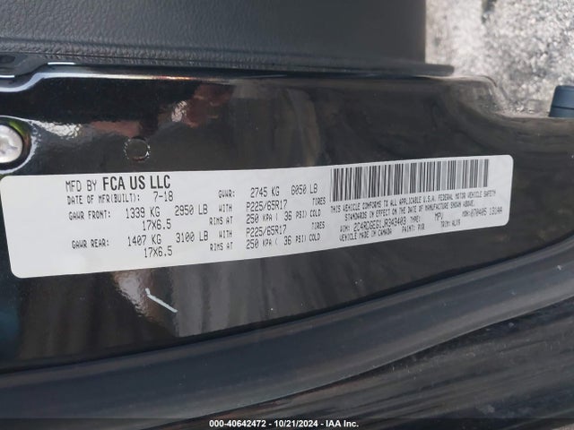 2C4RDGEG1JR343403 Dodge Grand Caravan Gt