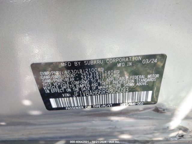JF1VBAH66R9805093 Subaru Wrx Premium