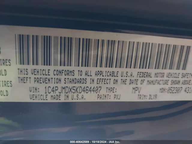 1C4PJMDX5KD464407 Jeep Cherokee Limited 4x4