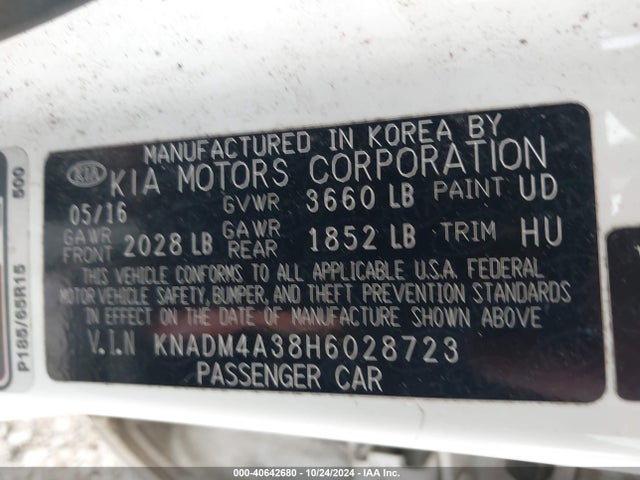 KIA RIO LX 2017 KNADM4A38H6028723 Image 9