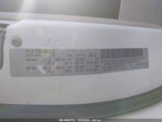 2C4RC1DGXLR178150 Chrysler Voyager Lxi