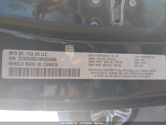 Dodge Charger Sxt Rwd 2022 2C3CDXBG1NH239486 Image 9