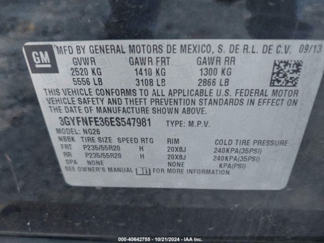 3GYFNFE36ES547981 Cadillac Srx Performance Collection