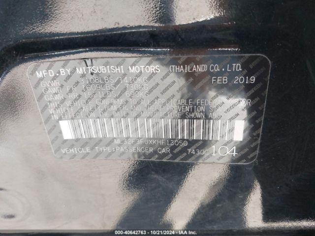 2019 MITSUBISHI MIRAGE G4 ML32F3FJXKHF13050 Photo 8