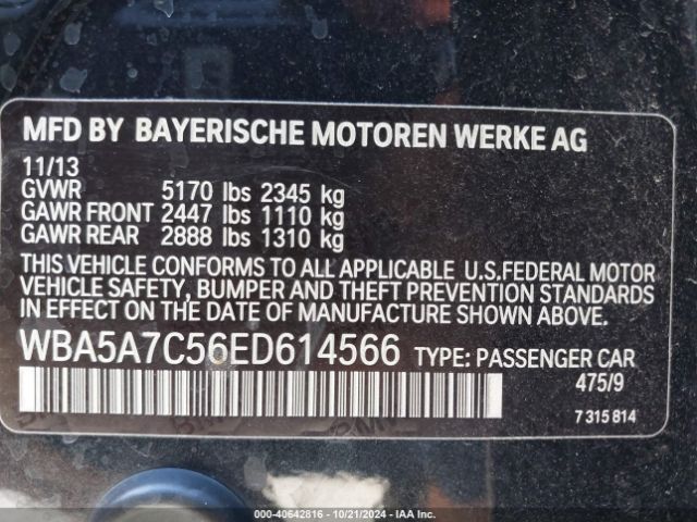 WBA5A7C56ED614566 BMW 528i Xdrive