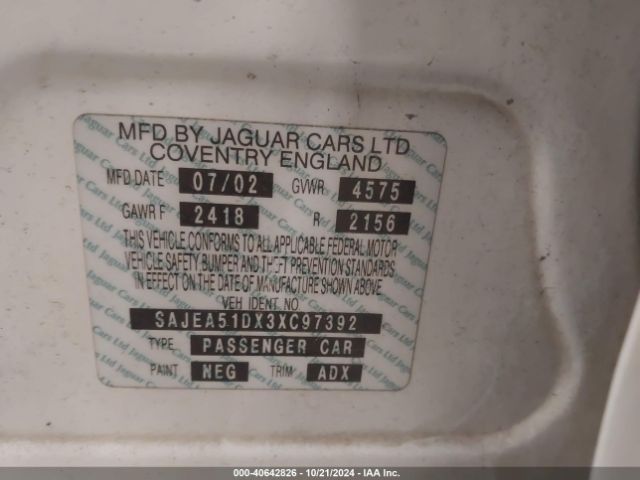 2003 JAGUAR X-TYPE SAJEA51DX3XC97392 Photo 8