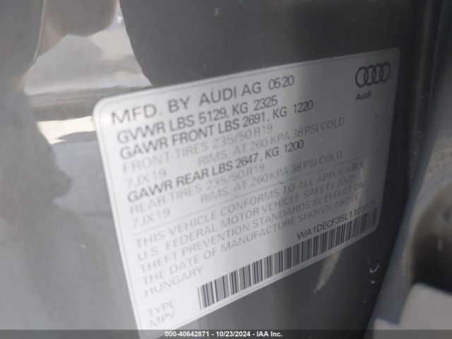 WA1DECF35L1103123 Audi Q3 Premium 45 Tfsi S Line Quattro Tiptronic