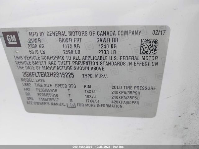 2GKFLTEK2H6315225 GMC Terrain Sle-2