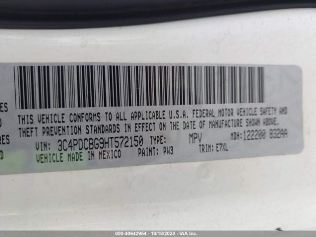 3C4PDCBG9HT572150 Dodge Journey Sxt