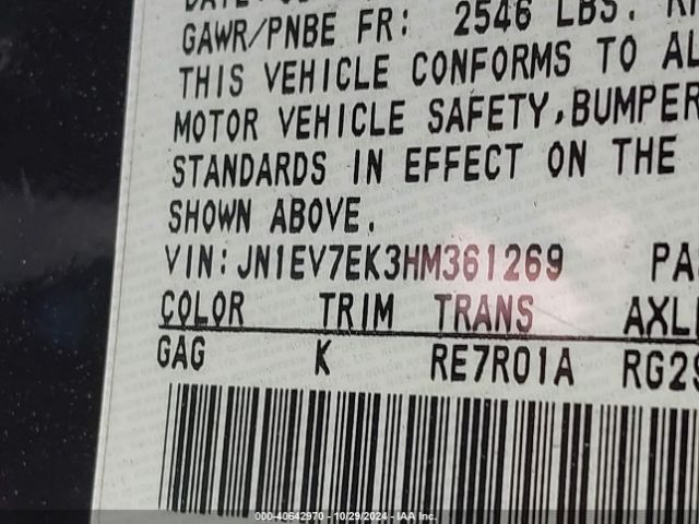 JN1EV7EK3HM361269 Infiniti Q60 3.0t Premium