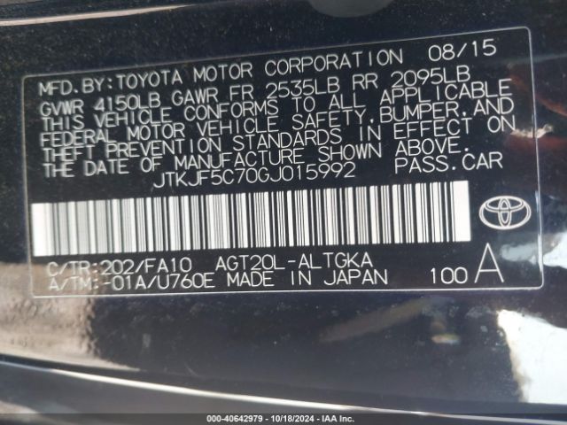 JTKJF5C70GJ015992 Scion TC